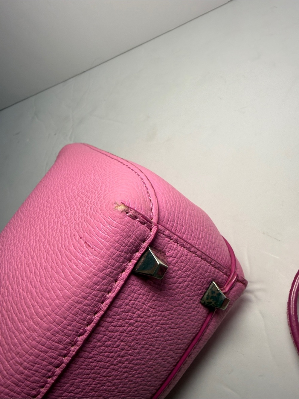 MCM Pink Pebbled Leather Convertible Crossbody - Picture 10 of 12